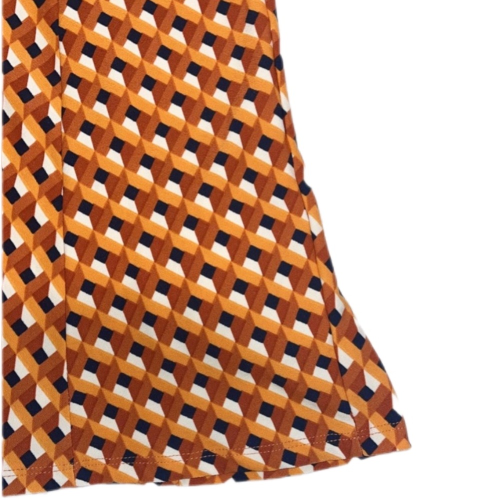 Orange Retro Geo Print Mini Skirt - Picture 7 of 10